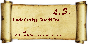Ledofszky Surány névjegykártya